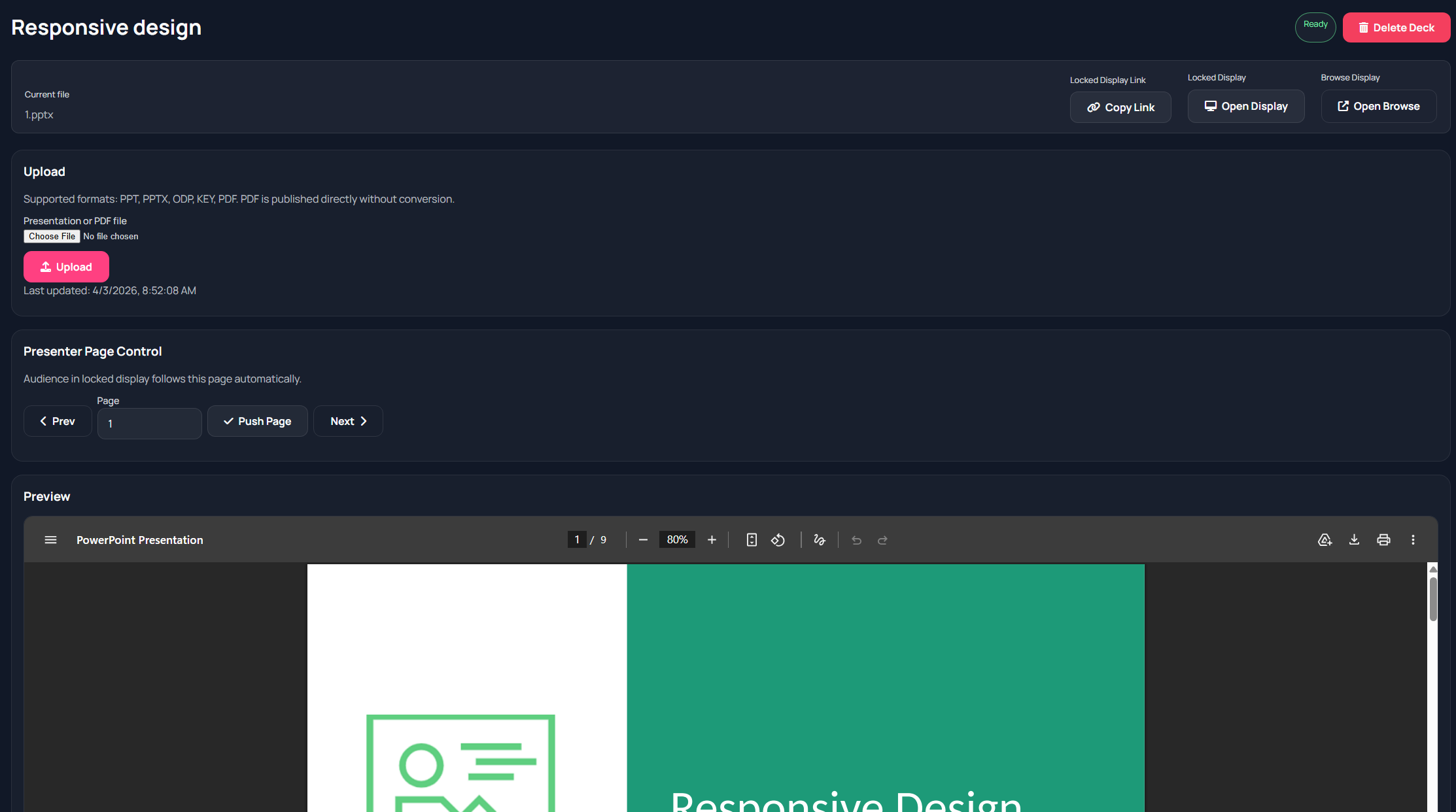 Slides sync and presenter controls preview