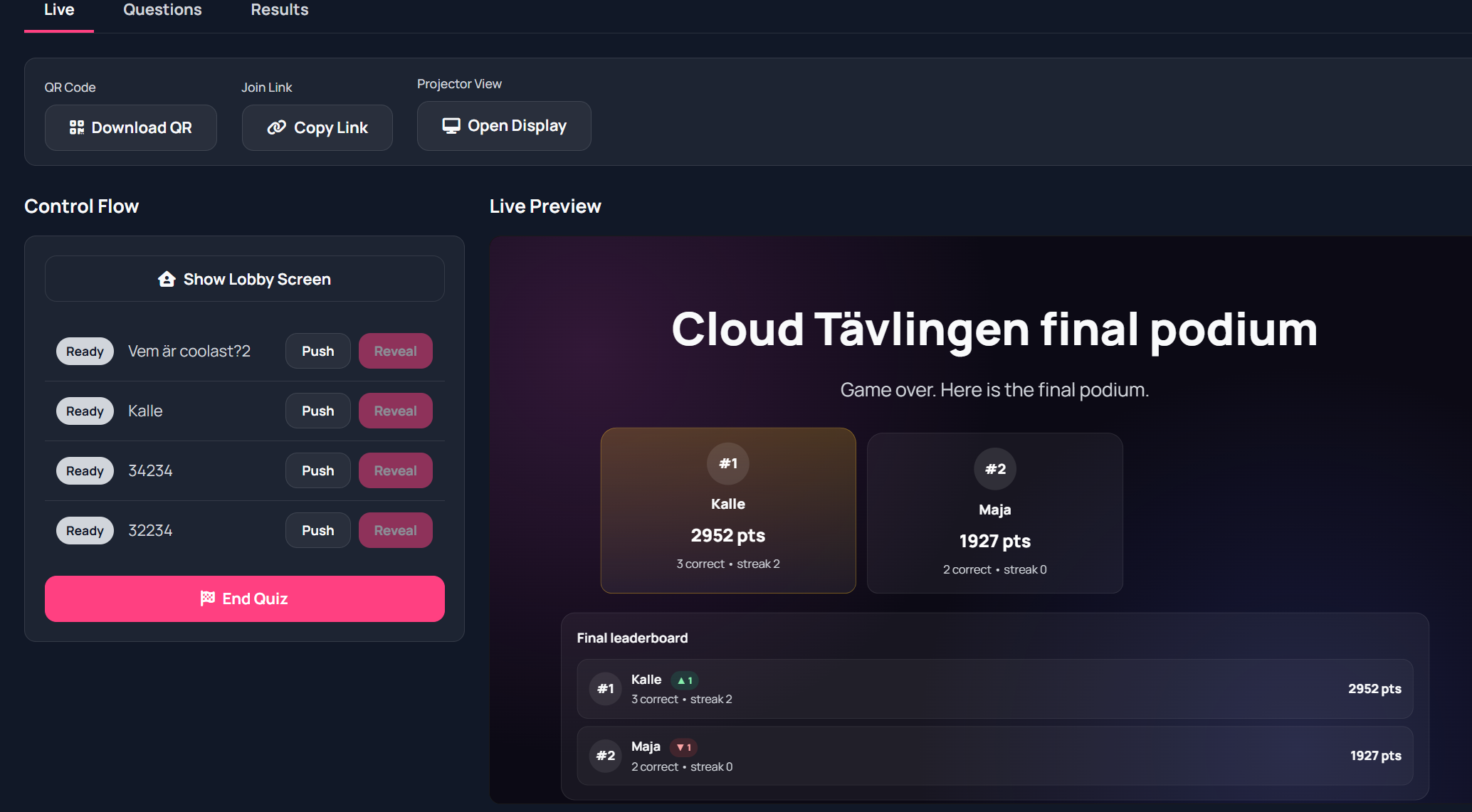 MentorSparks SparkQuiz control flow and display preview